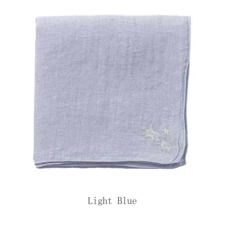 ハグ オー ワー ホーム＆ガーデン　星型刺繍のリネンボイルハンカチ