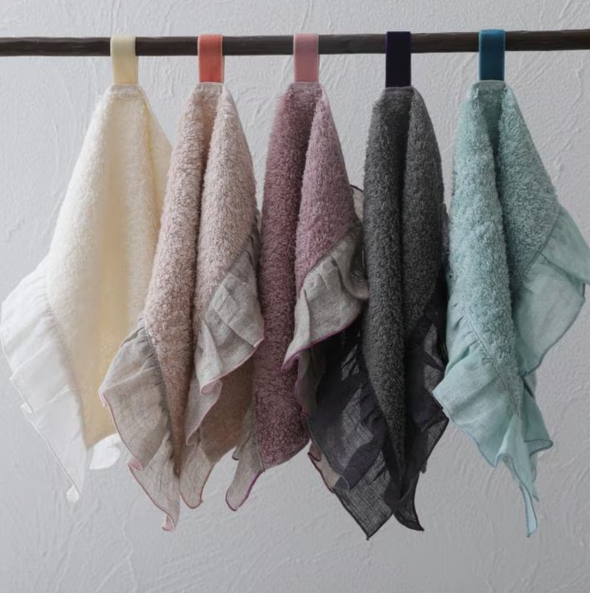 ハグ オー ワー ホーム＆ガーデン 　リネンフリルハンドタオル